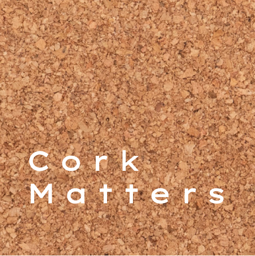 Cork Matters logo on natural cork