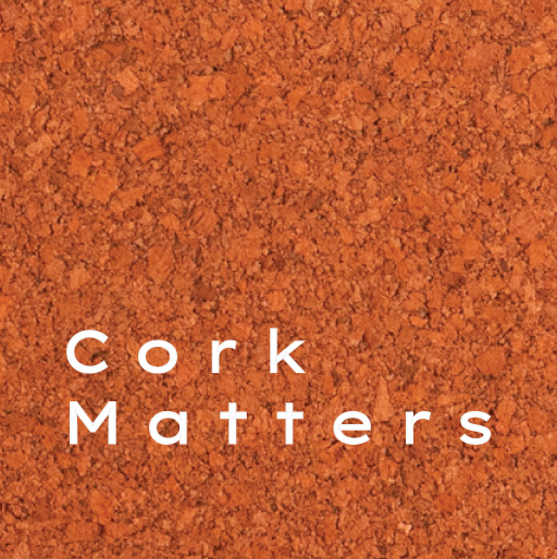 Cork Matters logo on Terracotta Orange cork