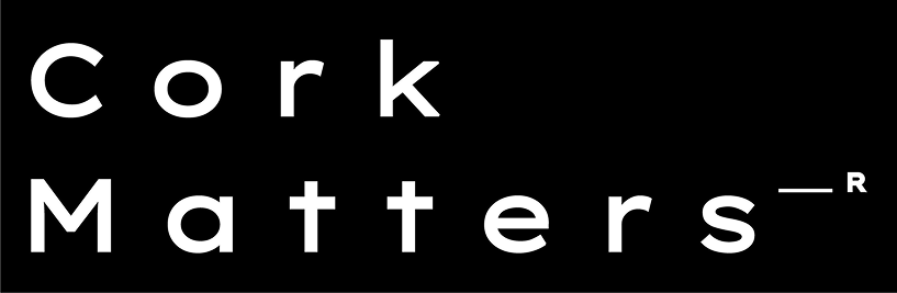 Cork Matters wordmark, light on dark